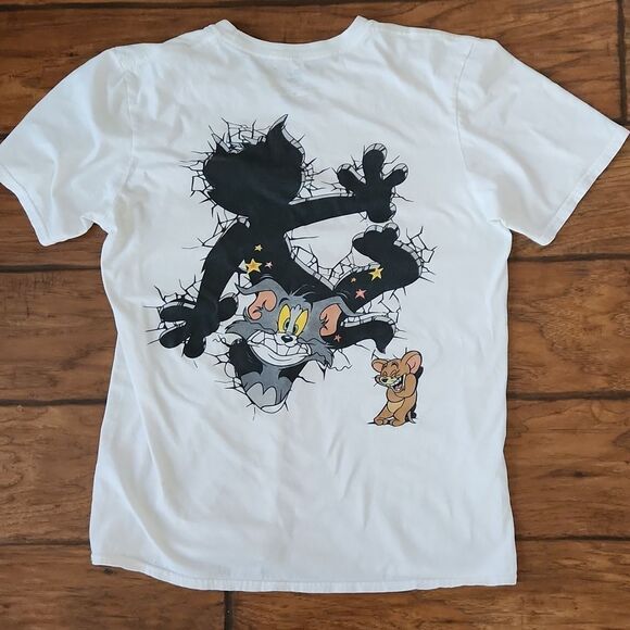 Tom and Jerry men's medium white short sleeve t-shirt TM TEC - Picture 1 of 4